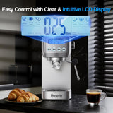 Horavie Espresso Machine with LCD Display & Milk Frother – Cappuccino & Latte Maker