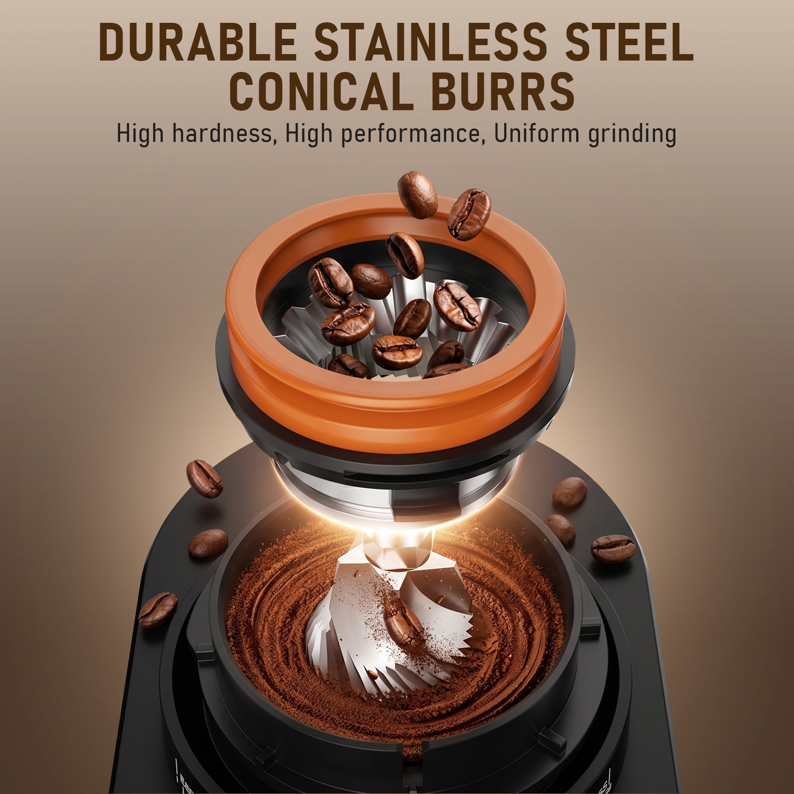 Electric Burr Coffee Grinder – 38 Settings, Anti-Static, 60s Timer