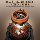 Electric Burr Coffee Grinder – 38 Settings, Anti-Static, 60s Timer