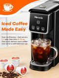 Horavie Hot & Iced Single-Serve Coffee Maker – K-Pod & Ground, Strong Brew, 6–12 oz