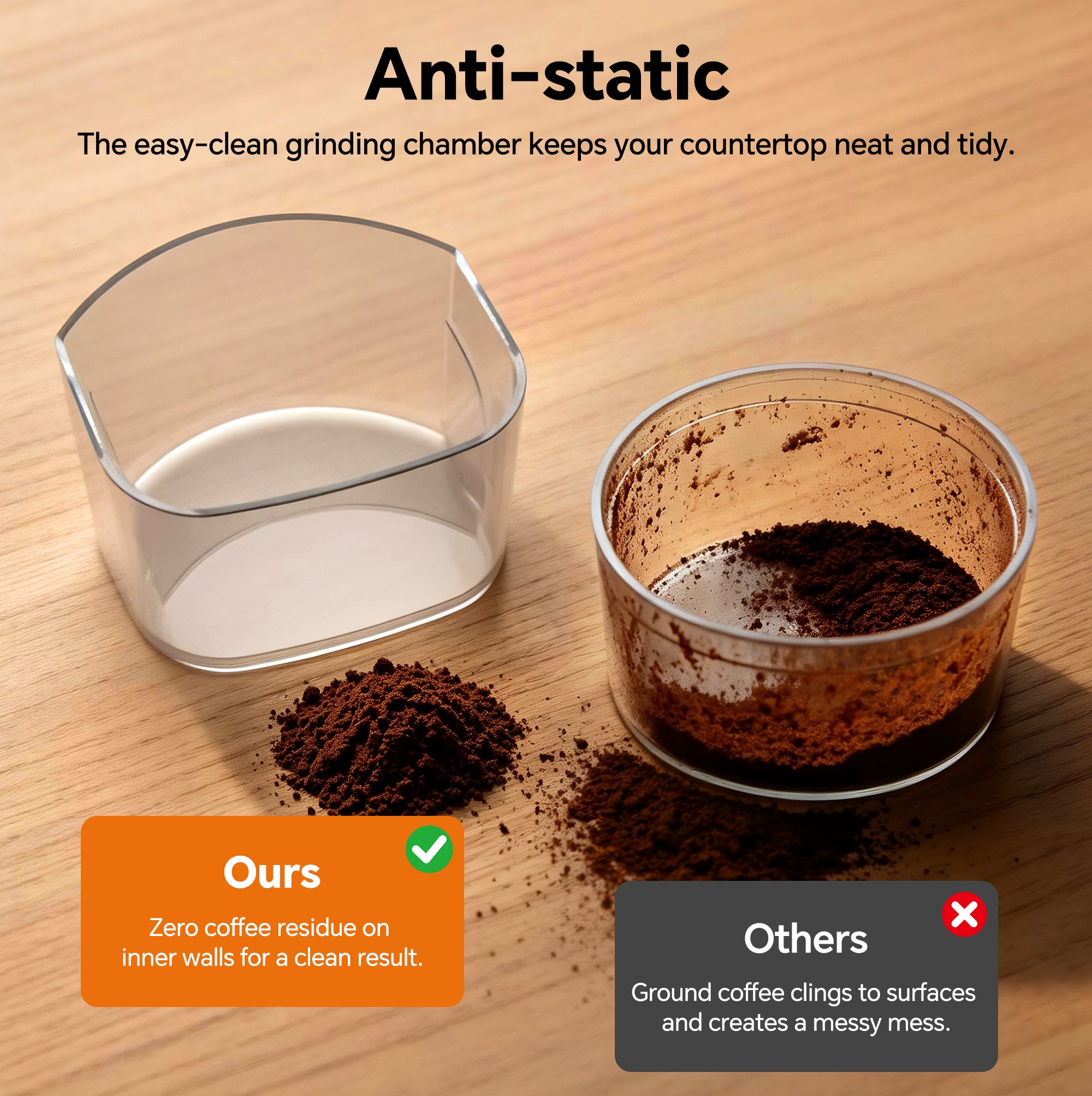 Conical Burr Coffee Grinder – 51 Settings, LED Display, Anti-Static, 1–12 Cups