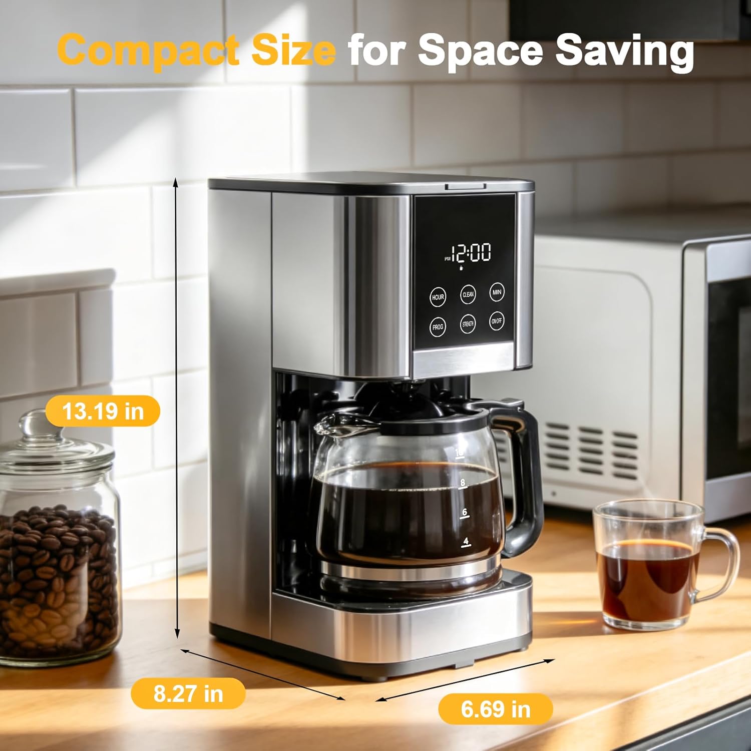 Horavie 10-Cup Programmable Drip Coffee Maker – Adjustable Strength, Auto Shut-Off