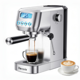 Horavie Espresso Machine with LCD Display & Milk Frother – Cappuccino & Latte Maker