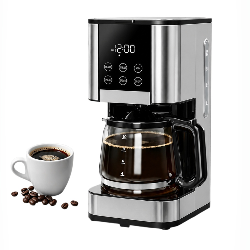 Horavie 10-Cup Programmable Drip Coffee Maker – Adjustable Strength, Auto Shut-Off