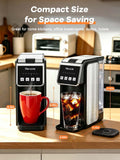 Horavie Hot & Iced Single Serve Coffee Maker for Coffee Pods & Ground 6–16oz Brew Sizes, 47oz Water Tank, Durable Stainless Steel, Slim Design, Easy to Use for Home, Office & Dorm, Black